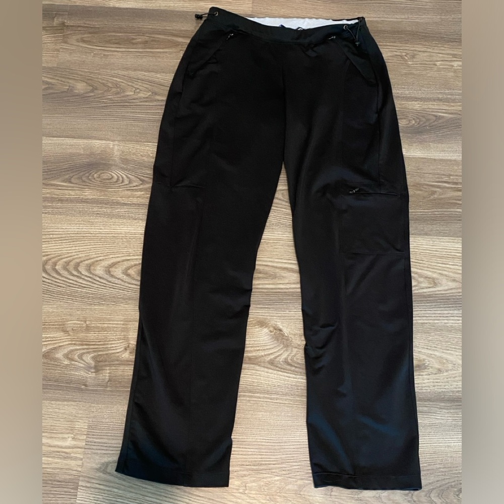 Title Nine Black Corded Waist Polyester Active Pant Womens size Small Pockets